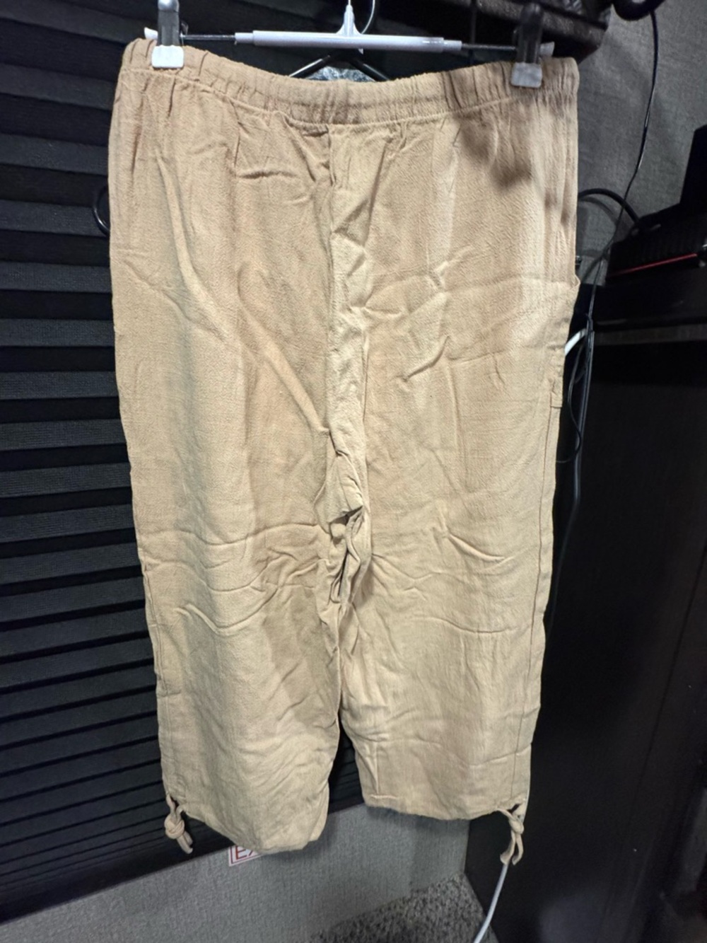 Women's Lightweight Drawstring Capris - Beige